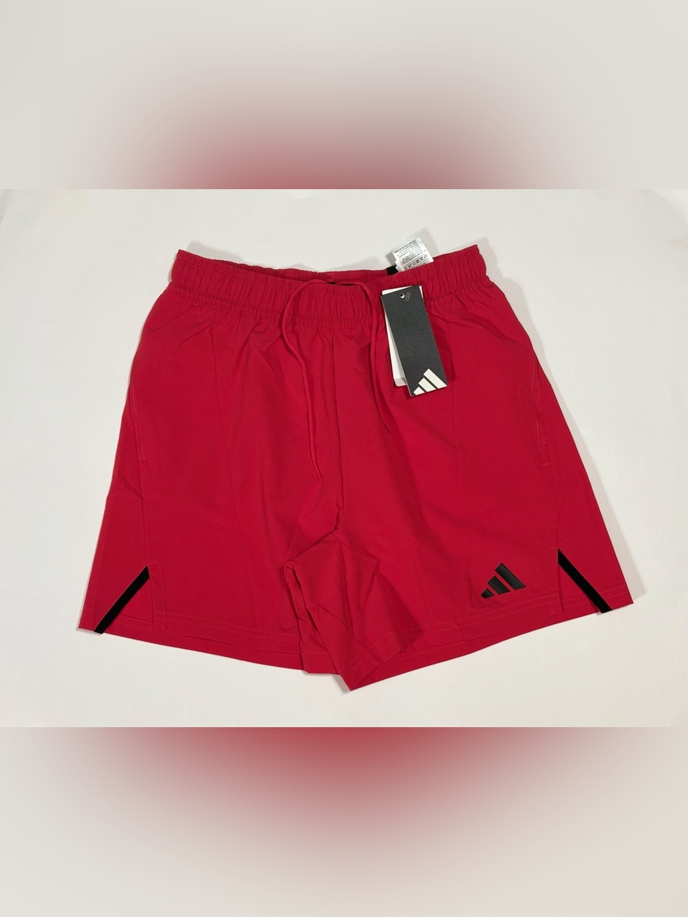 adidas Men’s Red Athletic Shorts with Black Logo